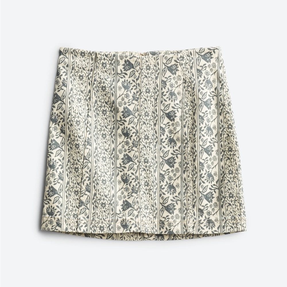 NWT Free People Floral Denim Mini Skirt